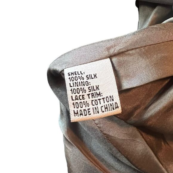 Christopher Deane grey 100% silk dress with lace details - Picture 5 of 11